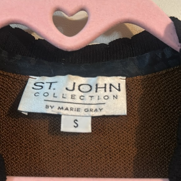 St. John  collection by Marie Gray Brown and Black Cardigan size S - Picture 7 of 9